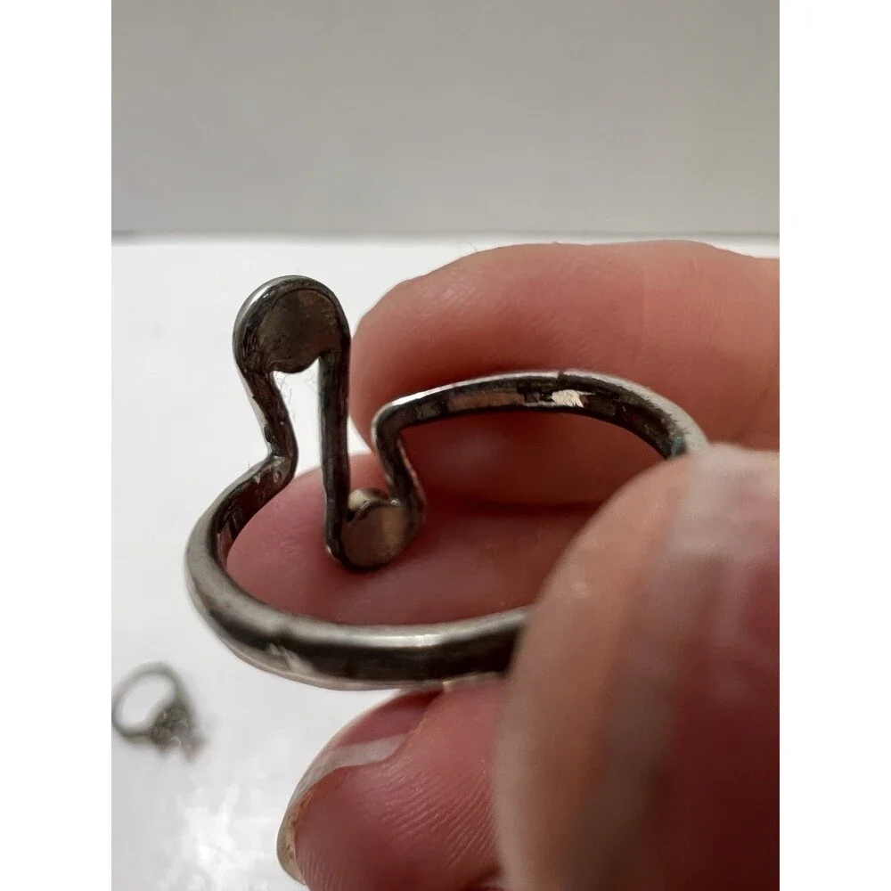 Vintage Style Silver Faux Crystal Ring Set Of 4 Halo Eternity Minimalist Bands